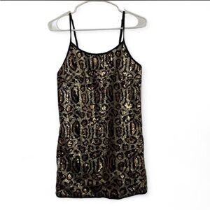 PrettyLittleThing Gold and Black Leopard Sequin Dress 🐆